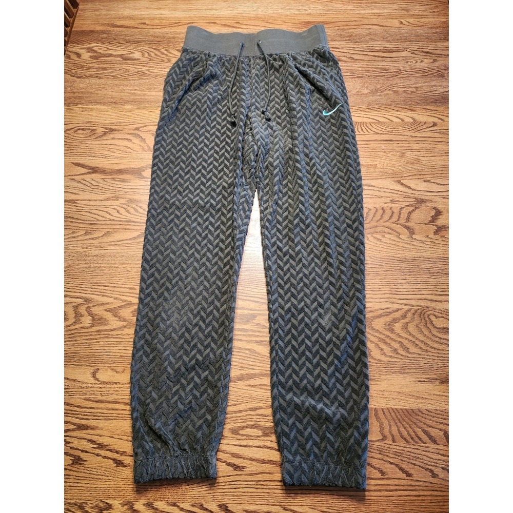 Nike Everyday Modern High Rise Terry Jogger Textured Loose Fit Womens Med Olive